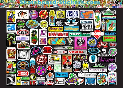 skateboard stickers com que apresenta um vasta uma colecao de ...