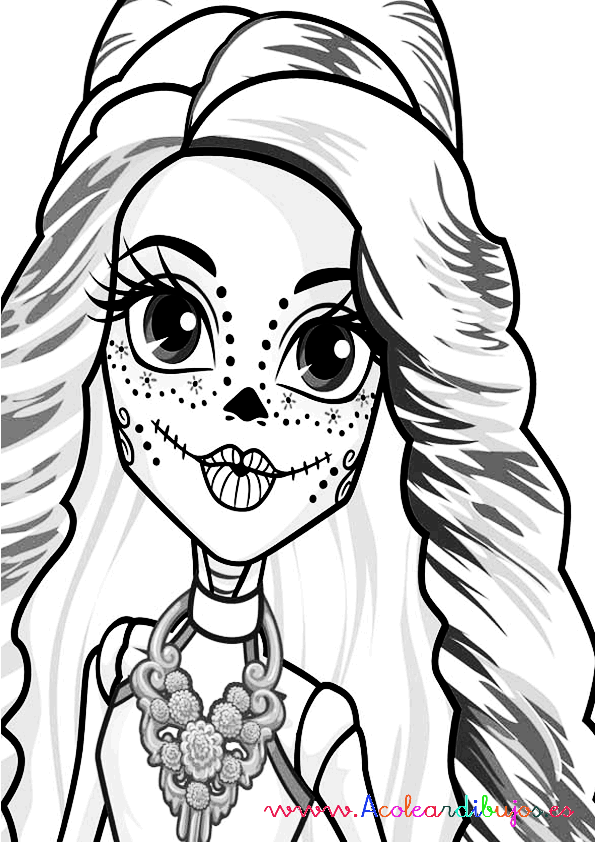 skelita calavera para colorear | Colorear dibujos