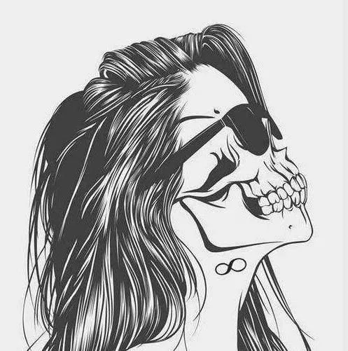 Skul girl Skul Calavera Infinito Signo infinito Hair Lentes de sol ...