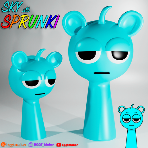 ???? SKY SPRUNKI INCREDIBOX SKY BLUE | Sprunki 3D Model STL Fan Art・ STL File for 3D printing・Cults