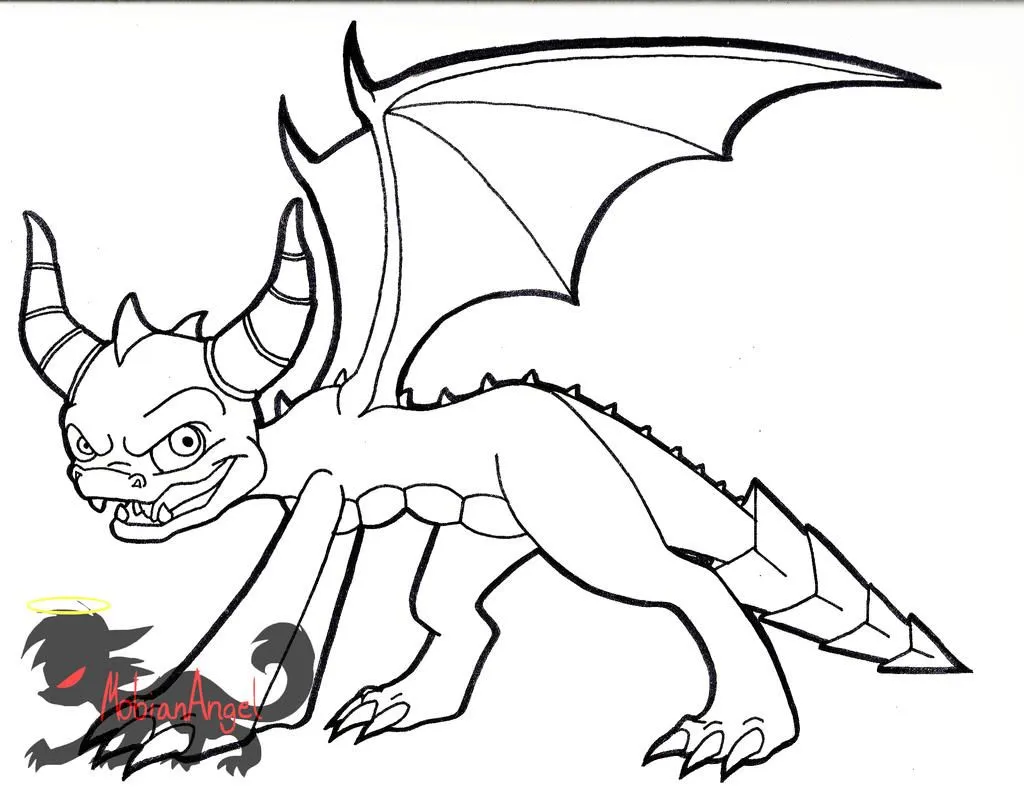 Skylanders- Spyro (lineart) by Sophie-The-Skunk on DeviantArt