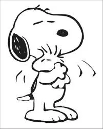 Snoopy Abrazo para colorear