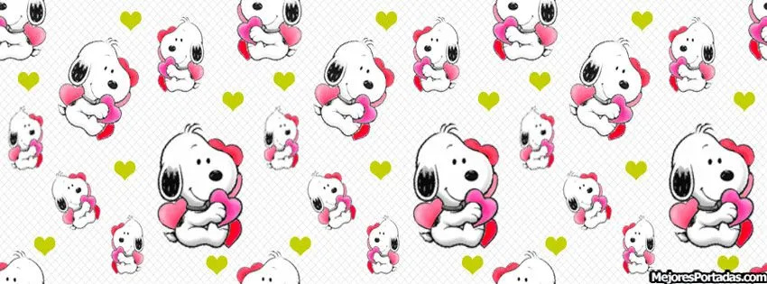 Corazones Snoopy - Portada Facebook