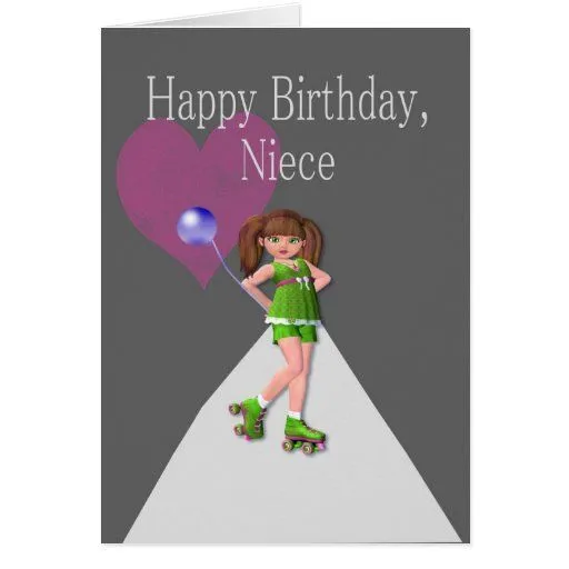 Sobrina del feliz cumpleaños, Rollerskates Felicitacion | Zazzle