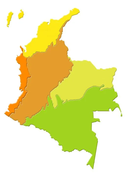 Mapa de colombia con sus regiones naturales - Imagui