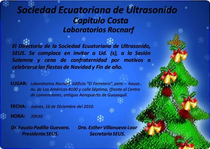 SOCIEDAD ECUATORIANA DE ULTRASONIDO S.E.U.S.: INVITACION SESION ...