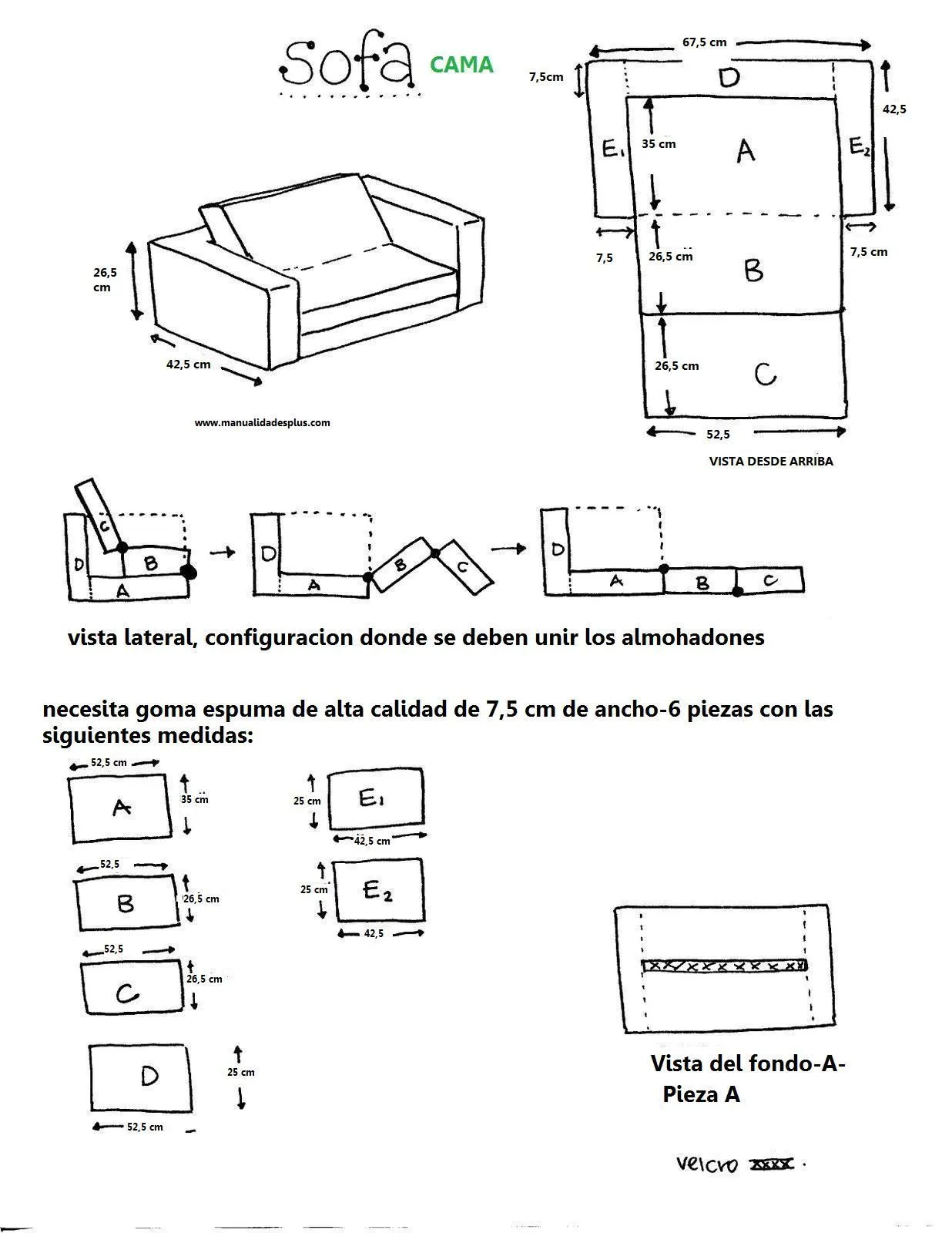 Como hacer sofa cama para niños-Dia del niño