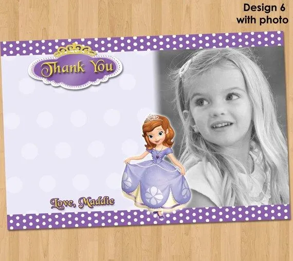 Sofía la primera gracias tarjeta gracias por KidsPartyPrintables
