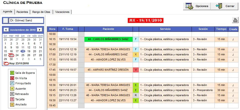 Software citas, Agenda para médicos