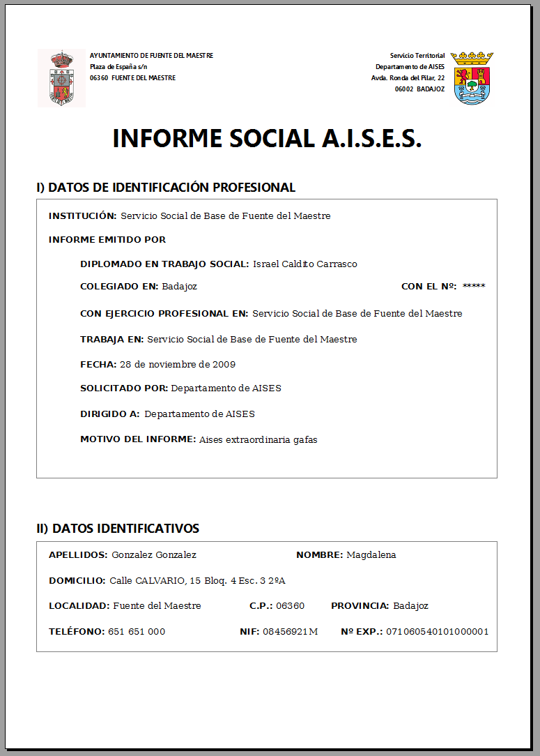 Software para Servicios Sociales » Los modelos de informes ...