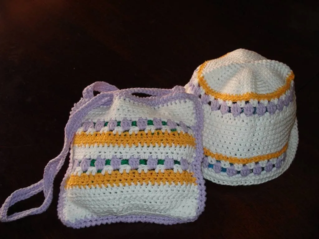 Sombrero y bolso al crochet para niña | Aprender manualidades es ...