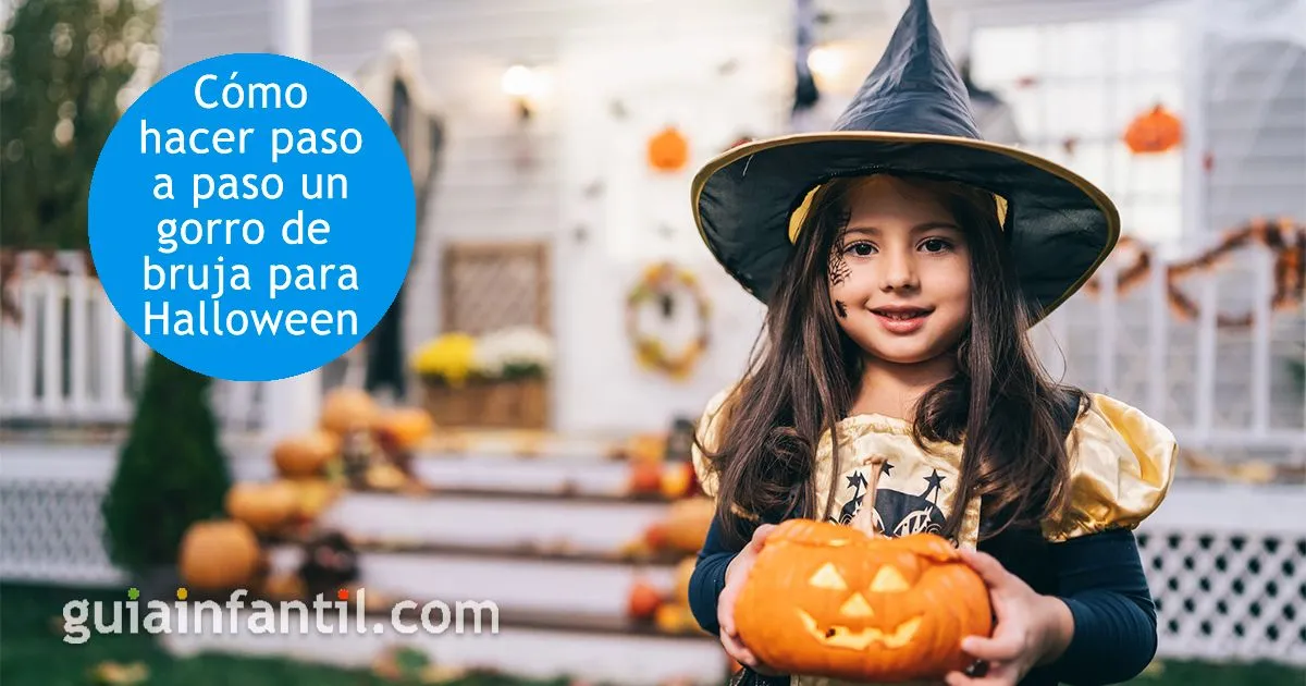 Sombrero de bruja casero. Disfraz de Halloween fácil y barato para niños