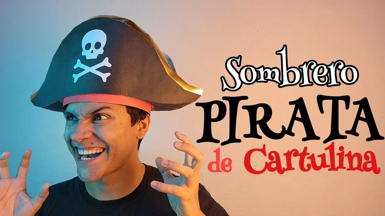 Como hacer un Sombrero Pirata de Cartulina muy rápido y fácil - Disfraz de  pirata - YouTube