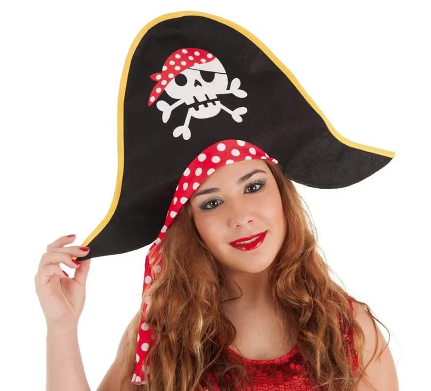 Sombrero de Pirata con Lunares para mujer