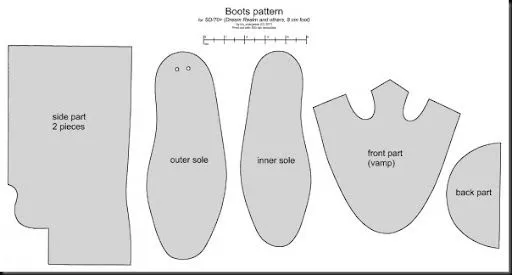 moldes de botas para disfraz | TODO HALLOWEEN