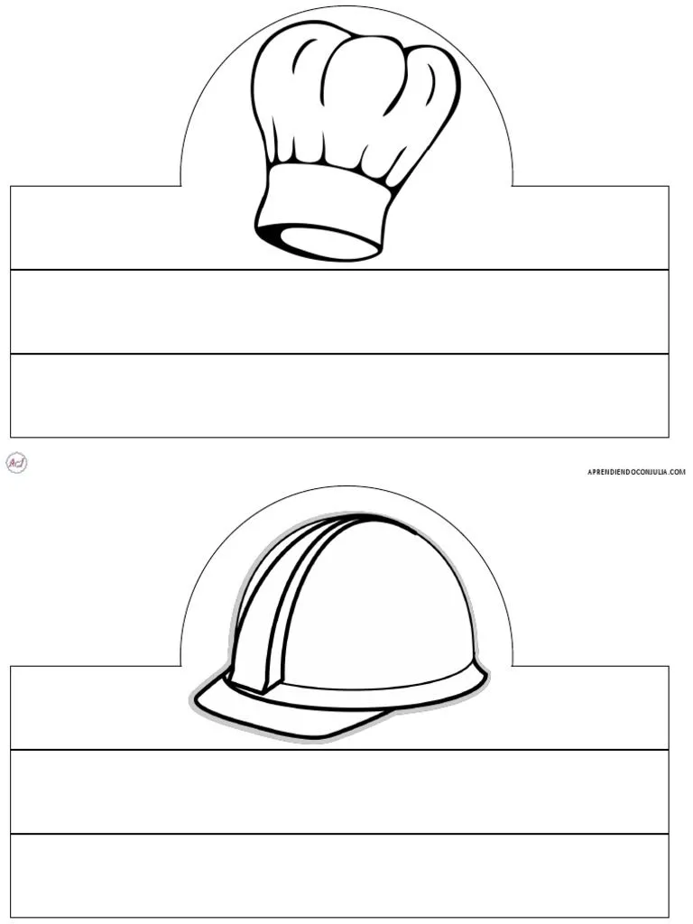 Sombreros de Profesiones para Imprimir | PDF