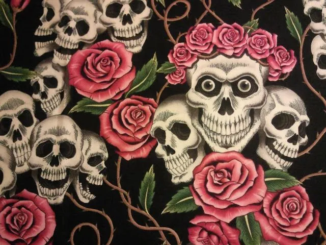 Soñando con Perros: YA TENEMOS EL ESTAMPADO DE "CALAVERAS Y ROSAS"...