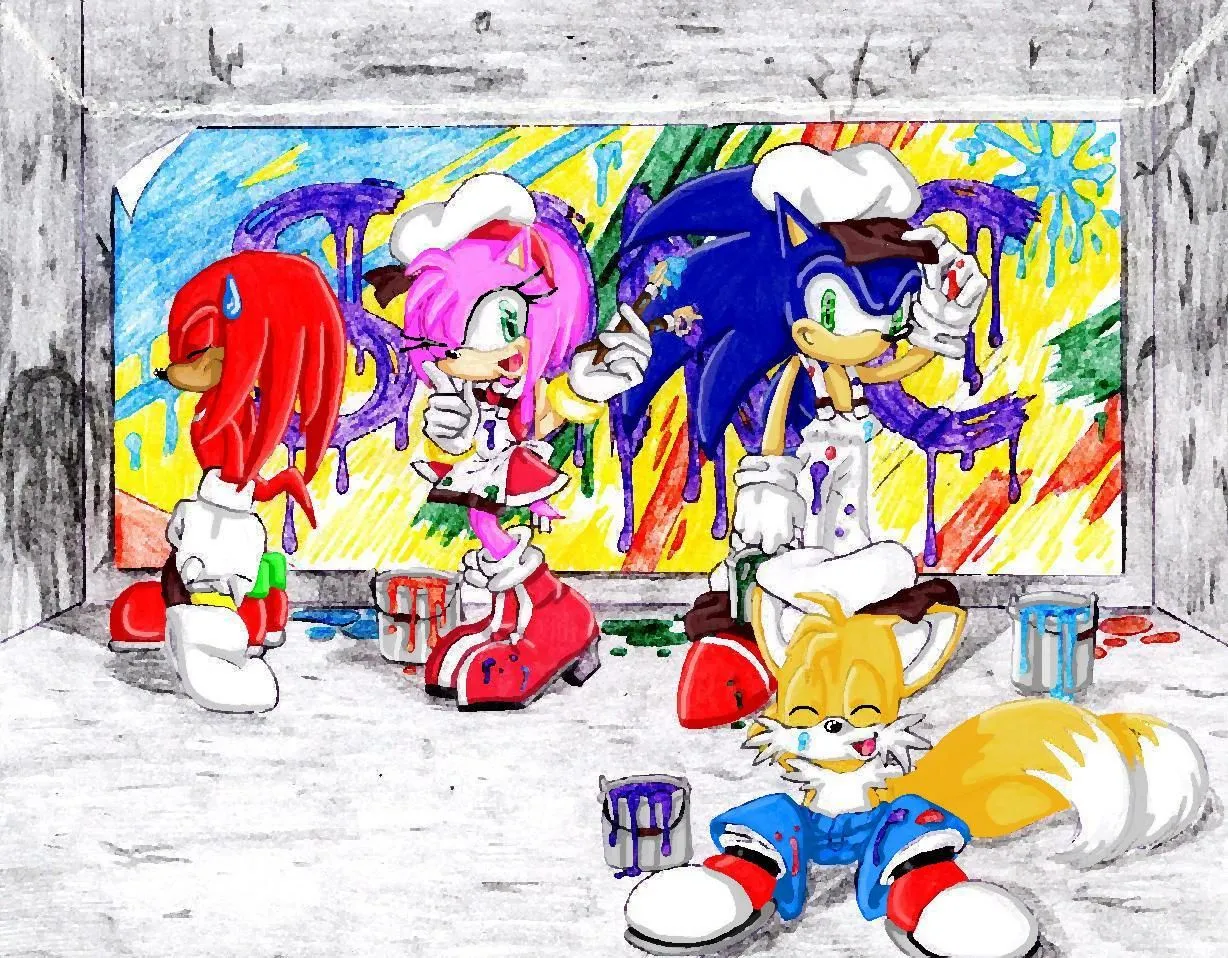 sonic and co graffiti by BlackBy on DeviantArt