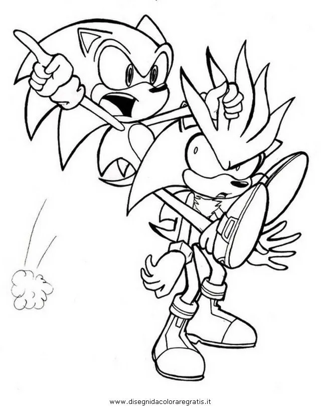 sonic y shadow Colouring Pages