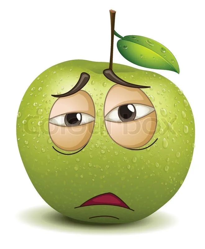 sonriente, manzana, triste | Vector de archivo | Colourbox