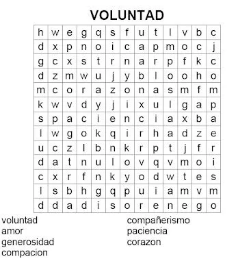 Sopa de letras de valores - Imagui