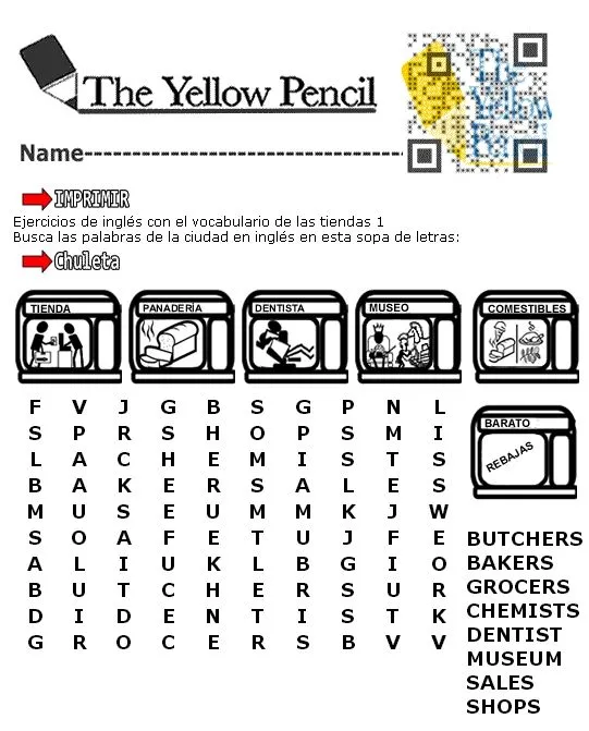 Sopa de Letras sobre la ciudad. The Yellow Pencil - Didactalia ...