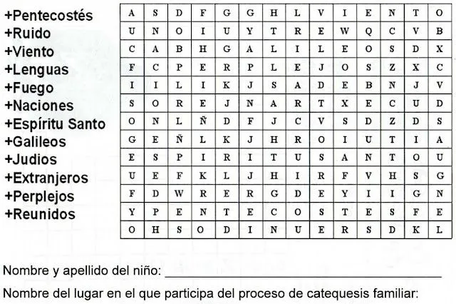 Sopa de letras cristiana - Imagui