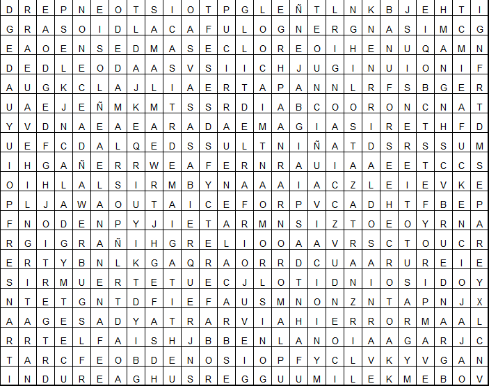 Sopa de letras dificiles en español - Imagui