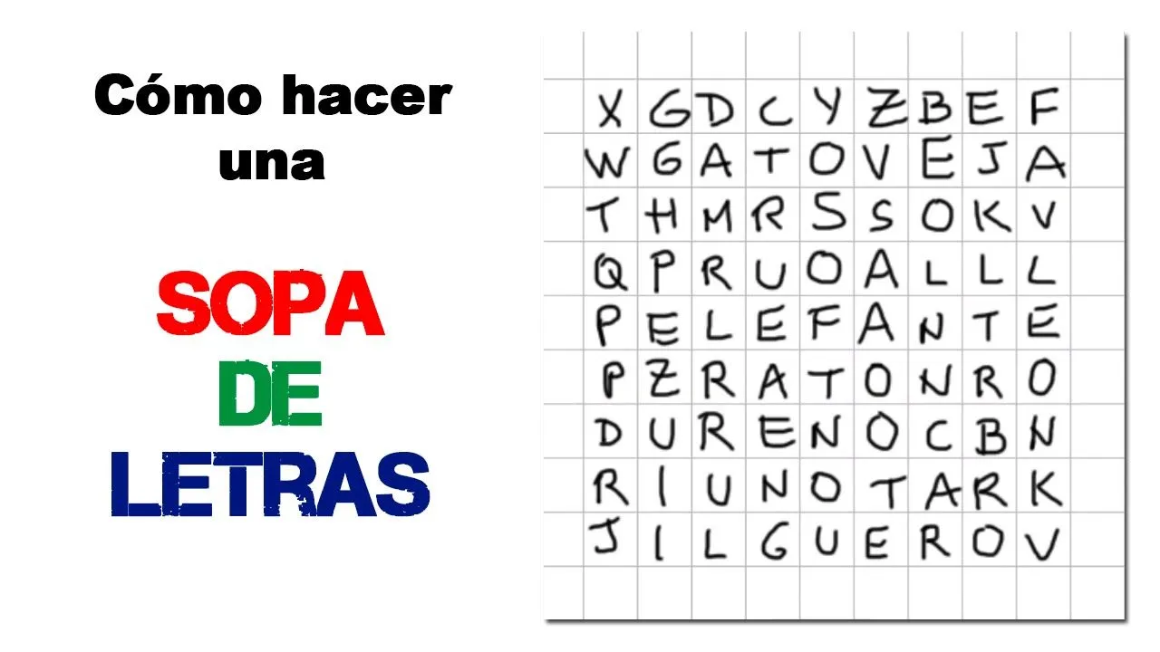 Como hacer una SOPA DE LETRAS fácil - YouTube