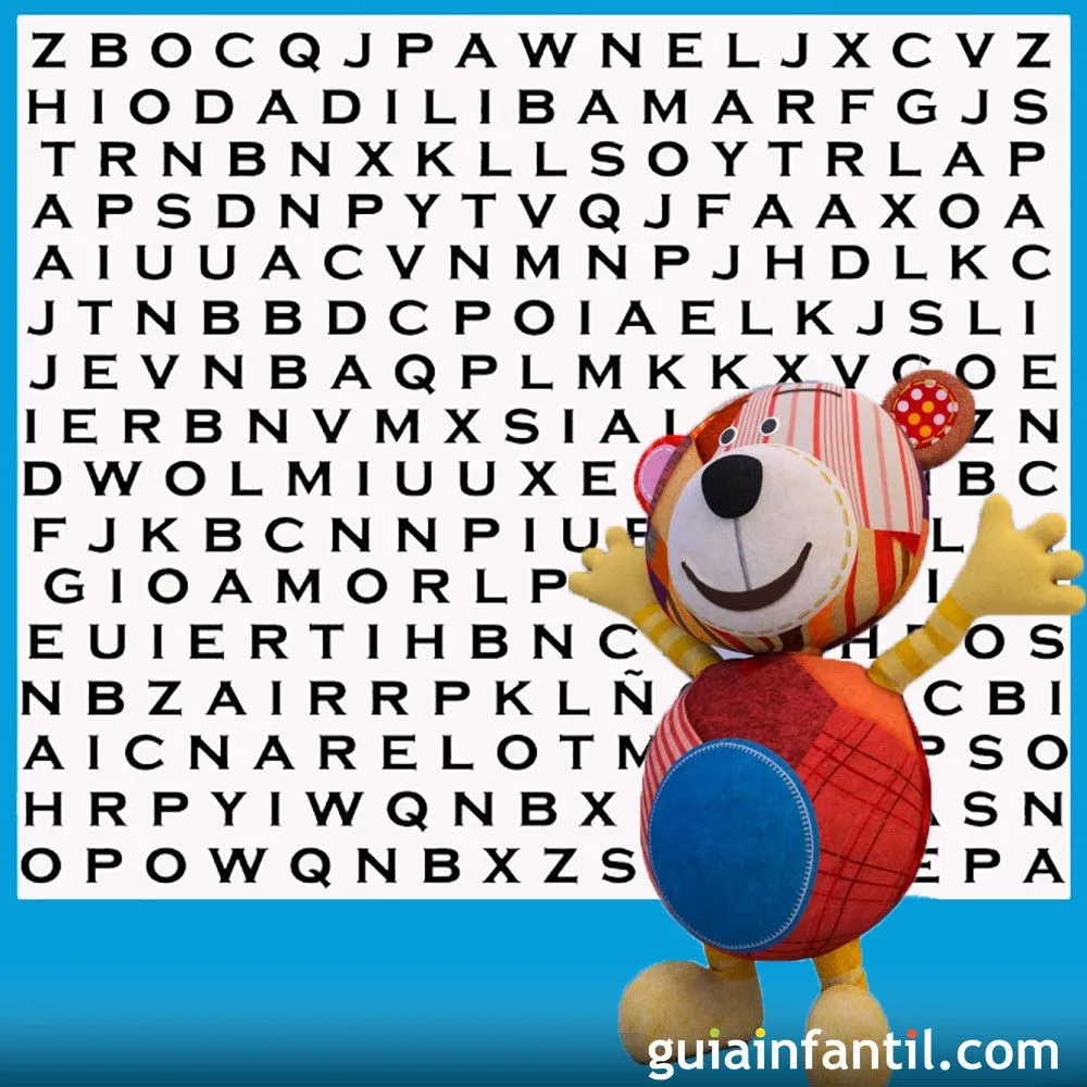 Sopa de letras. Juego de vocabulario para niños