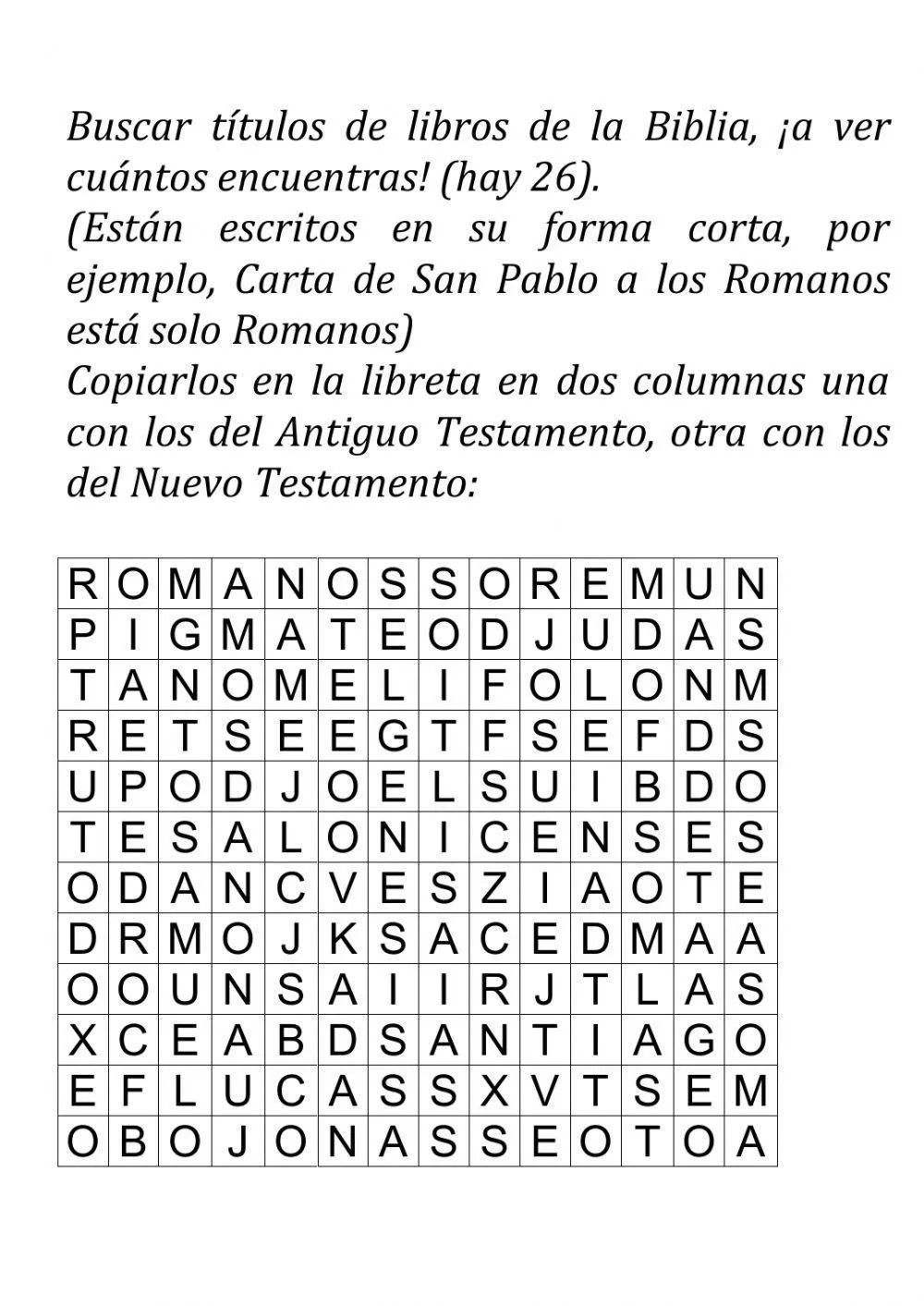 Sopa de letras libros de la biblia worksheet | Live Worksheets