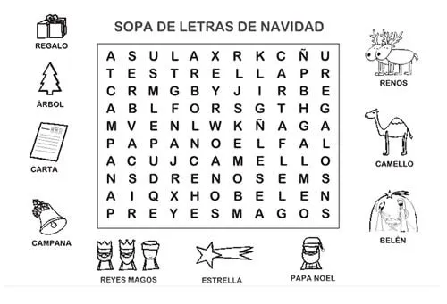 Sopa de letras Navidad - Manualidades