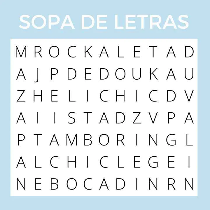 Sopa de letras, Día del niño 