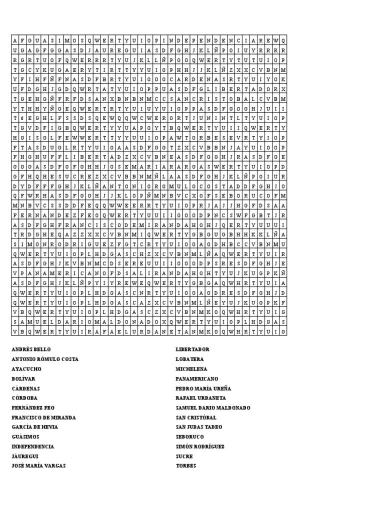 Sopa de Letras | PDF | America latina | Venezuela