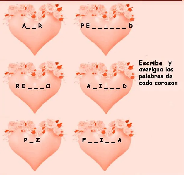 SOPA DE LETRAS PARA EL DIA DE SAN VALENTIN - Imagui