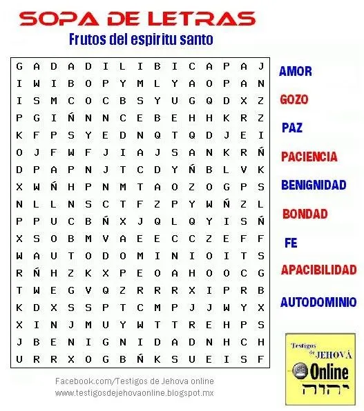 Sopa de letras biblicas - Imagui