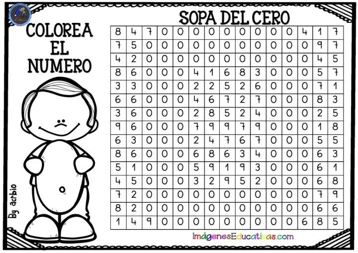 SOPA DE NÚMEROS PARA COLOREAR – Imagenes Educativas