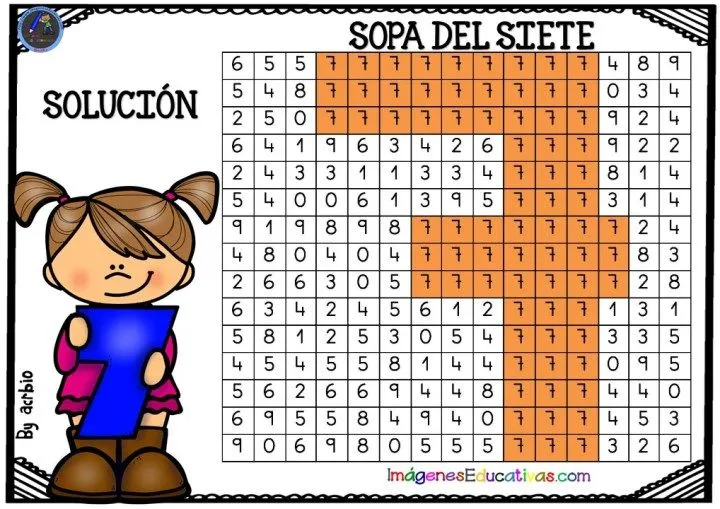 SOPA DE NÚMEROS PARA COLOREAR – Imagenes Educativas