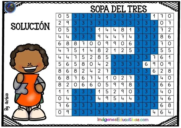 SOPA DE NÚMEROS PARA COLOREAR – Imagenes Educativas