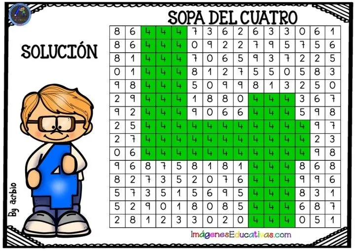 SOPA DE NÚMEROS PARA COLOREAR – Imagenes Educativas