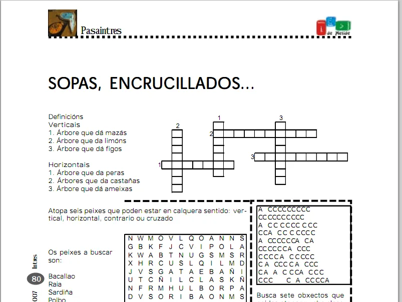 Sopas de letras y crucigramas en lengua gallega | Recurso ...