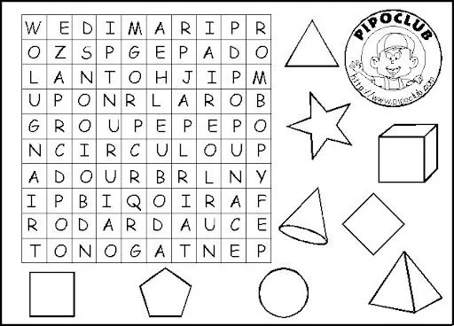 sopas de letras de figuras geometricas