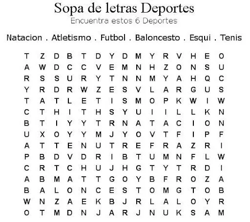 SOPAS DE LETRAS PARA NIÑOS