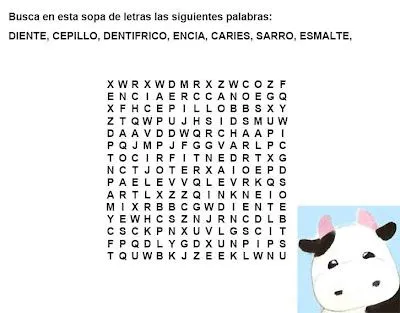 SOPAS DE LETRAS PARA NIÑOS: EL DENTISTA : INFANTIL Y PARA NIÑOS.