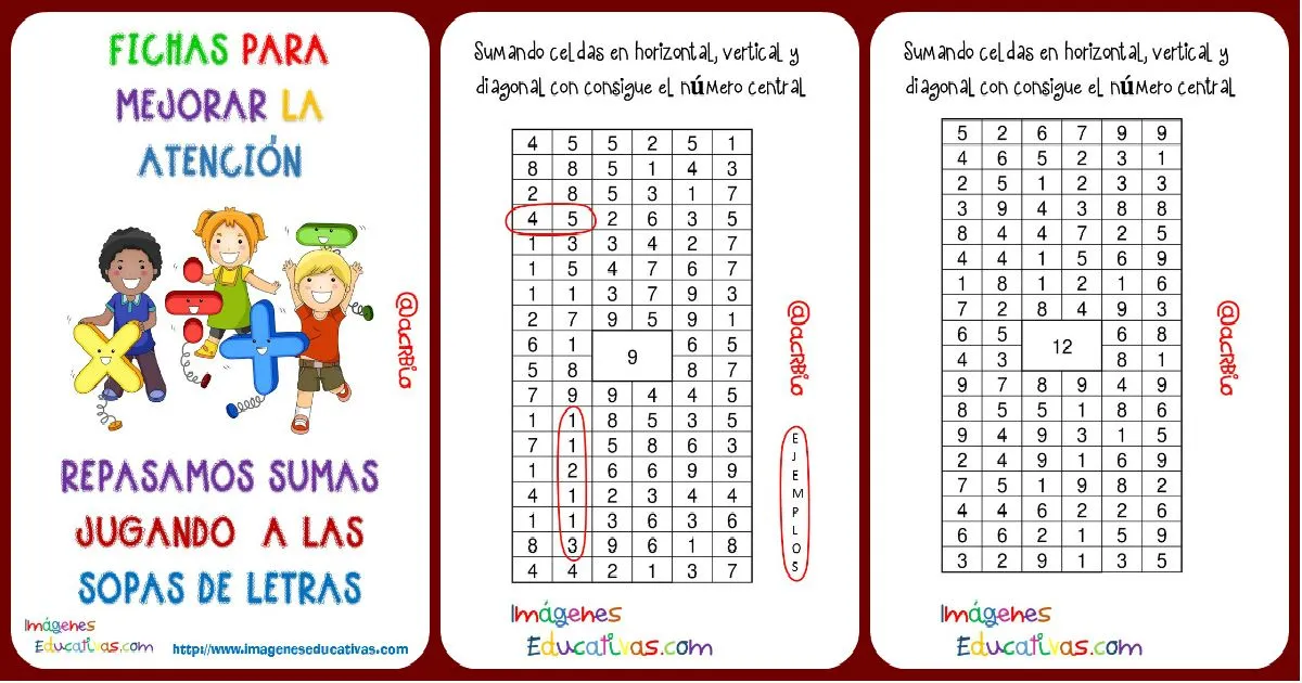 Sopas de números: repasamos operaciones sencillas «La Suma» – Imagenes  Educativas