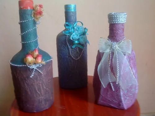 Sorteos e Ideas: Botellas de vino decoradas