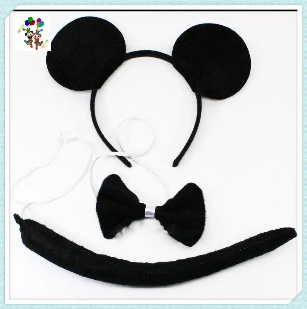 Source Diadema con orejas de ratón y cola de lazo para niños, disfraz de  fiesta, HPC-0794 on m.alibaba.com