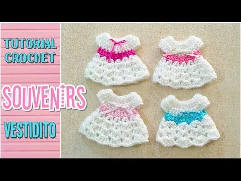 Souvenir a crochet para baby shower vestidito, paso a paso ...