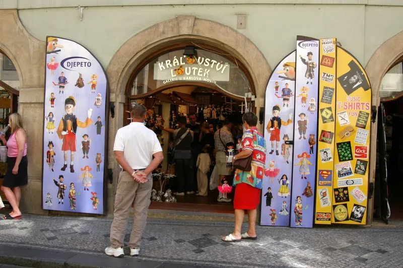 Souvenir shops on Celetna Street | Prague.