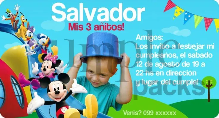 Souvenirs Tarjeta Cumplea Casa Mickey Mouse Genuardis Por… | Pinterest